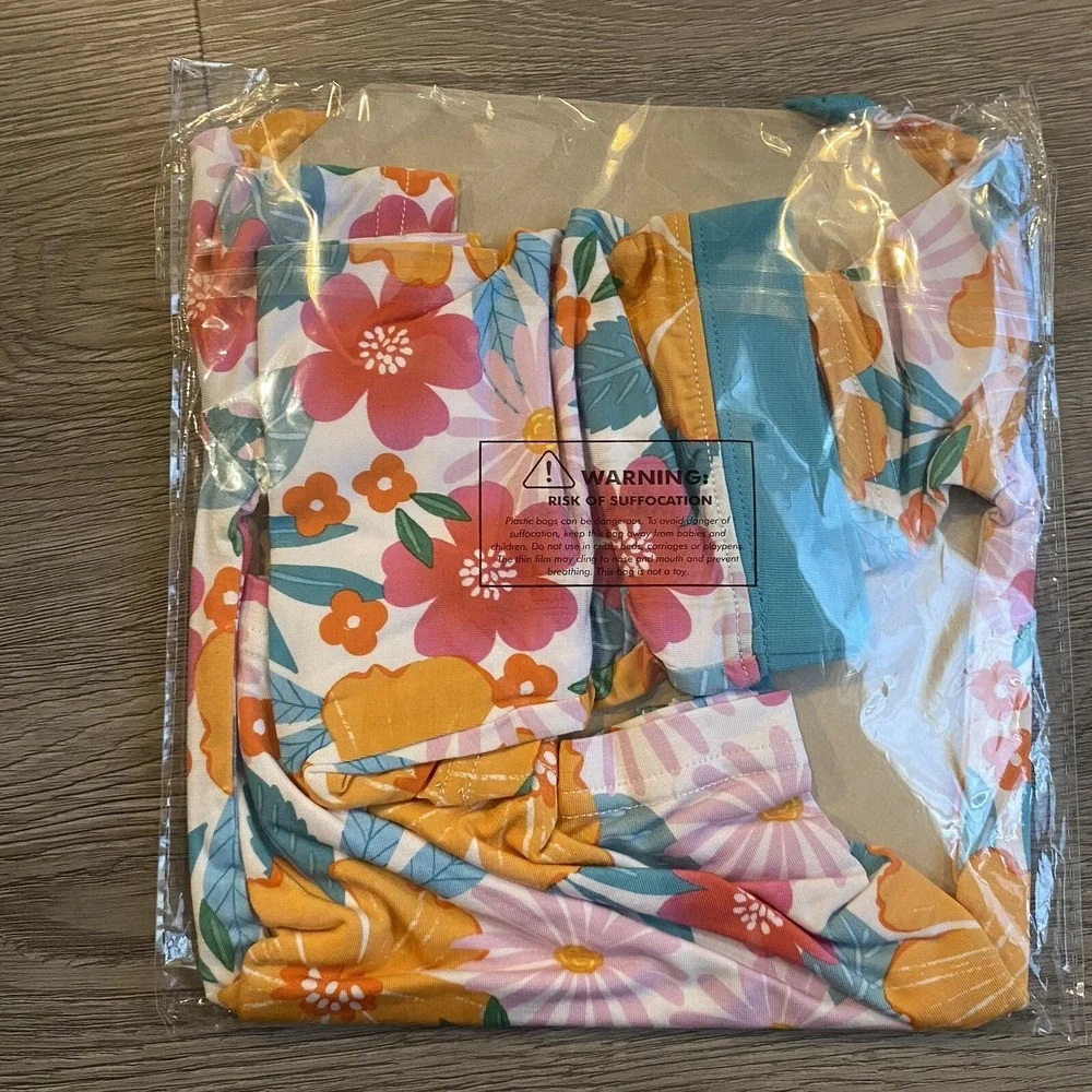 Little Sleepies 12-18 Months Beachy Blooms Two Piece Shorts Set Hawaiian Bamboo‎